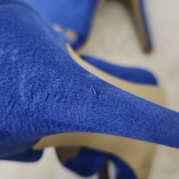INC International Concepts bright cobalt blue stiletto statement heels size 9.5 - Picture 11 of 16